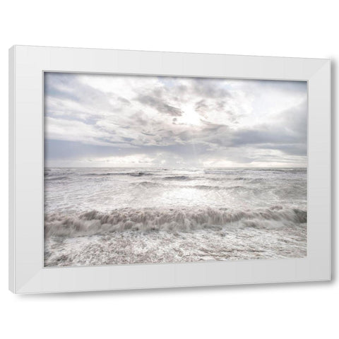 Rough and stormy sea White Modern Wood Framed Art Print by Frank, Assaf