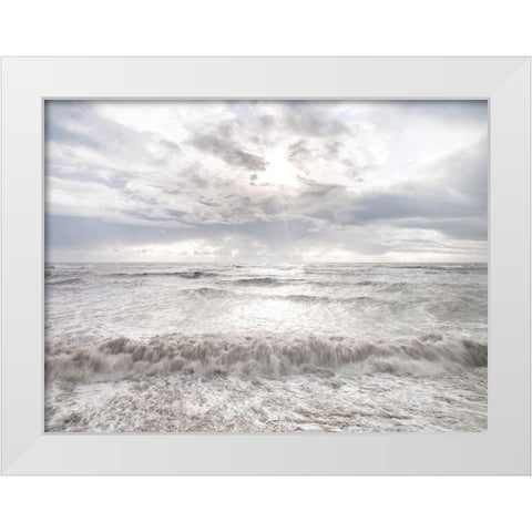 Rough and stormy sea White Modern Wood Framed Art Print by Frank, Assaf