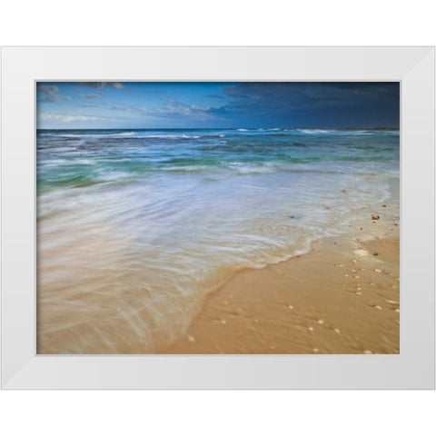 Sandy Beach White Modern Wood Framed Art Print by Frank, Assaf
