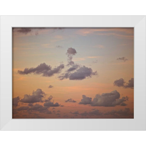 Clouds at dusk White Modern Wood Framed Art Print by Frank, Assaf