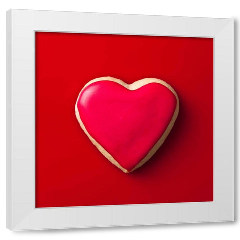Heart shaped cookies White Modern Wood Framed Art Print by Frank, Assaf