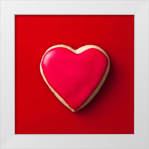 Heart shaped cookies White Modern Wood Framed Art Print by Frank, Assaf