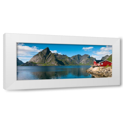 Fishing huts on the waterfront, Lofoten, Norway White Modern Wood Framed Art Print by Frank, Assaf