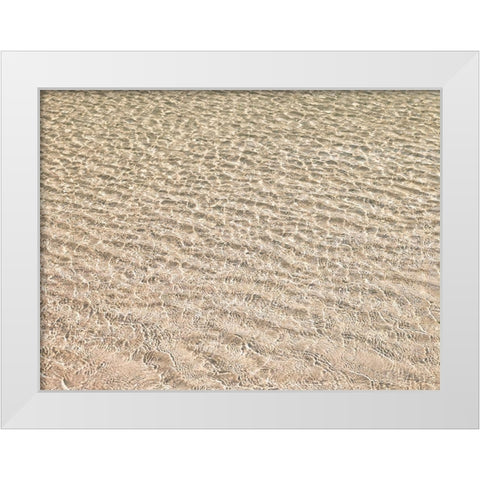 Shallow water on beach White Modern Wood Framed Art Print by Frank, Assaf