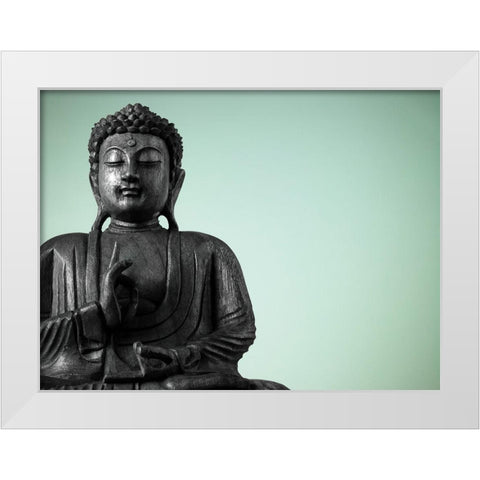 Buddha sculpture White Modern Wood Framed Art Print by Frank, Assaf