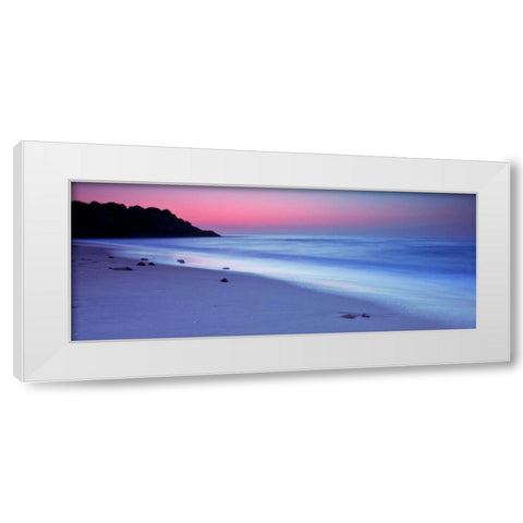 Beach sunset White Modern Wood Framed Art Print by Frank, Assaf