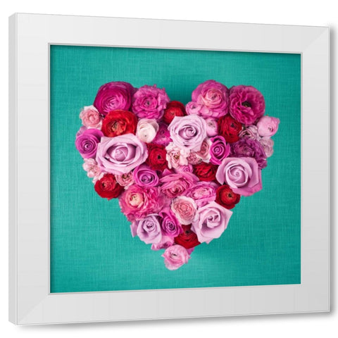 Rose Heart White Modern Wood Framed Art Print by Frank, Assaf
