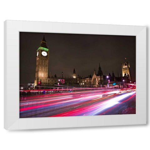 Big Ben at night White Modern Wood Framed Art Print by Frank, Assaf