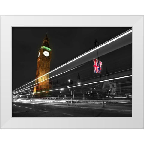 Big Ben at night White Modern Wood Framed Art Print by Frank, Assaf