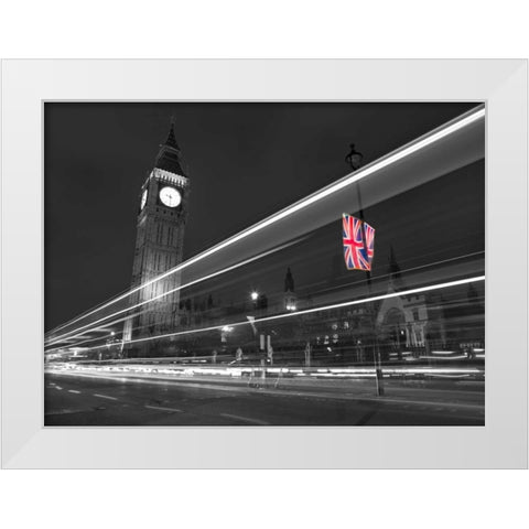 Big Ben at night White Modern Wood Framed Art Print by Frank, Assaf