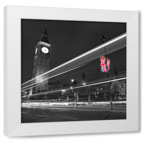 Big Ben at night White Modern Wood Framed Art Print by Frank, Assaf