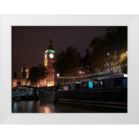 Big Ben at night White Modern Wood Framed Art Print by Frank, Assaf
