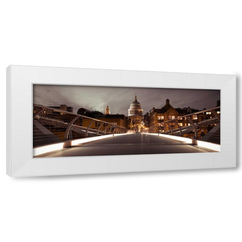 St Pauls Catedral from the Millennium Bridge White Modern Wood Framed Art Print by Frank, Assaf