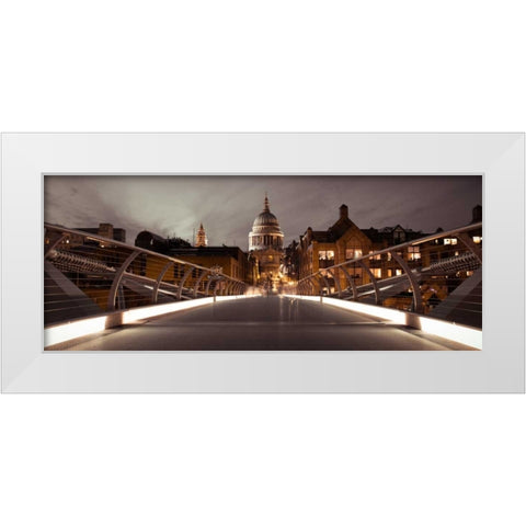 St Pauls Catedral from the Millennium Bridge White Modern Wood Framed Art Print by Frank, Assaf