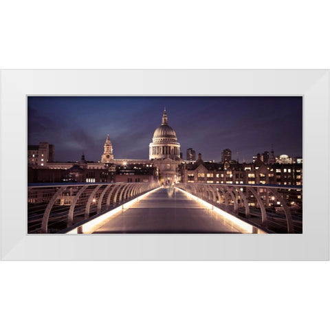 St Pauls Catedral from the Millennium Bridge White Modern Wood Framed Art Print by Frank, Assaf