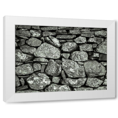 Stone wall White Modern Wood Framed Art Print by Frank, Assaf