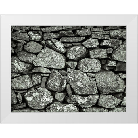 Stone wall White Modern Wood Framed Art Print by Frank, Assaf