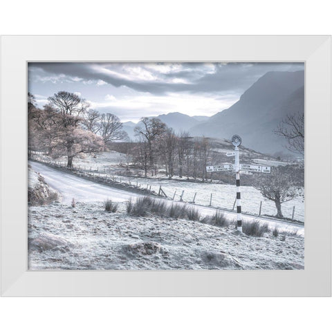 Country road-Lake district White Modern Wood Framed Art Print by Frank, Assaf
