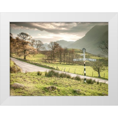 Country road-Lake district White Modern Wood Framed Art Print by Frank, Assaf