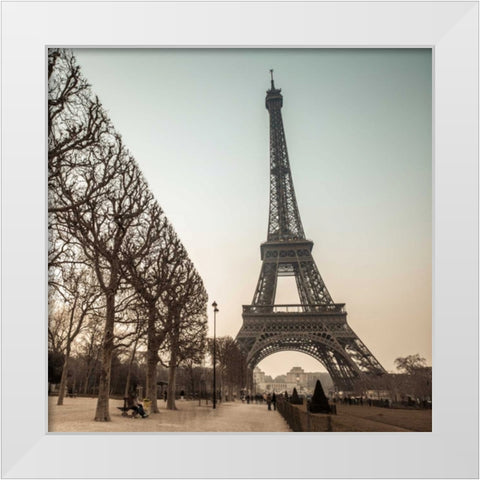 Eiffel tower, Paris White Modern Wood Framed Art Print by Frank, Assaf