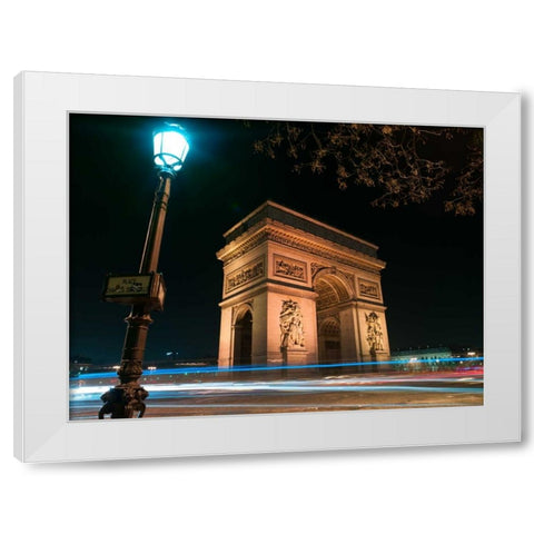 Arc de Triomphe, Paris, France White Modern Wood Framed Art Print by Frank, Assaf