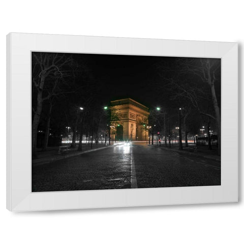 Arc de Triomphe, Paris, France White Modern Wood Framed Art Print by Frank, Assaf