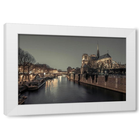 Notre-Dame de Paris-France White Modern Wood Framed Art Print by Frank, Assaf