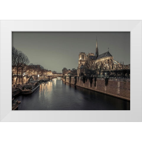 Notre-Dame de Paris-France White Modern Wood Framed Art Print by Frank, Assaf