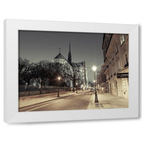 Notre-Dame de Paris-France White Modern Wood Framed Art Print by Frank, Assaf