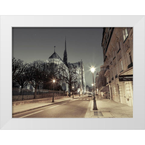Notre-Dame de Paris-France White Modern Wood Framed Art Print by Frank, Assaf