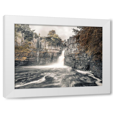 High Force waterfall-North Pennines-Yorkshire-UK White Modern Wood Framed Art Print by Frank, Assaf