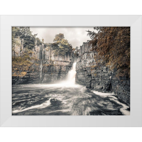 High Force waterfall-North Pennines-Yorkshire-UK White Modern Wood Framed Art Print by Frank, Assaf
