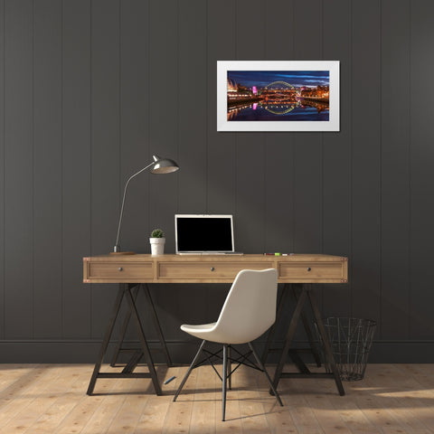 The Tyne bridge - Neacastle Upon Tyne White Modern Wood Framed Art Print by Frank, Assaf