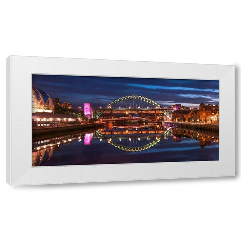 The Tyne bridge - Neacastle Upon Tyne White Modern Wood Framed Art Print by Frank, Assaf