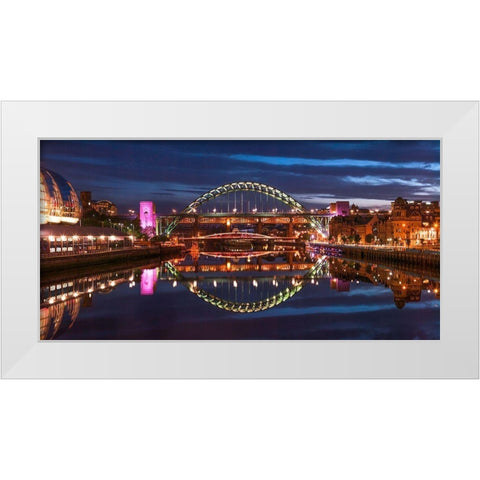 The Tyne bridge - Neacastle Upon Tyne White Modern Wood Framed Art Print by Frank, Assaf