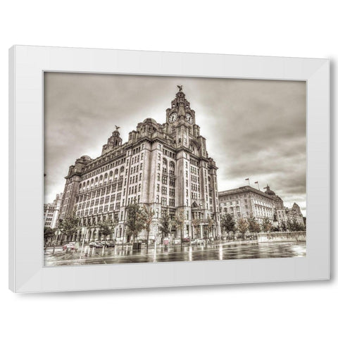 Royal Liver Building, Liverpool, FTBR-1866 White Modern Wood Framed Art Print by Frank, Assaf