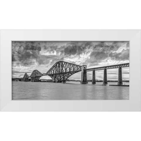 Forth Bridge, Scotland White Modern Wood Framed Art Print by Frank, Assaf