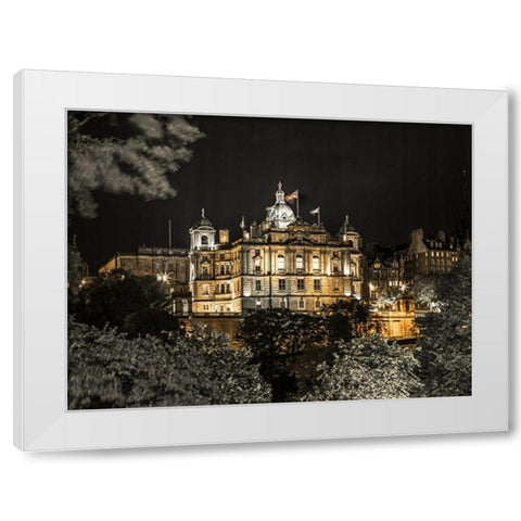 Lloyds banking group building at night White Modern Wood Framed Art Print by Frank, Assaf