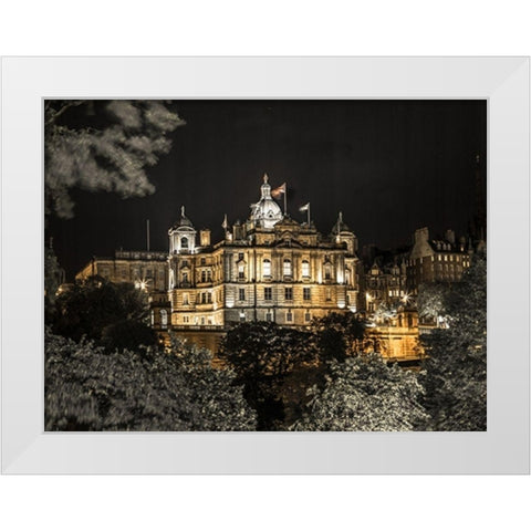 Lloyds banking group building at night White Modern Wood Framed Art Print by Frank, Assaf