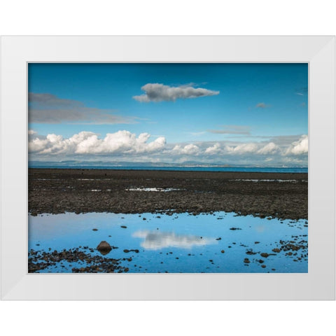 Portobello Beach, Edinburgh White Modern Wood Framed Art Print by Frank, Assaf