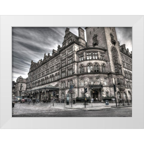 Grand Central Hotel ,Glasgow White Modern Wood Framed Art Print by Frank, Assaf