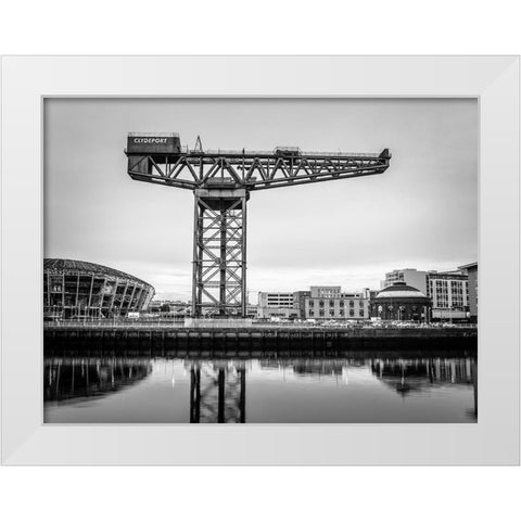 Finnieston crane on River Clyde, Glasgow, FTBR-1888 White Modern Wood Framed Art Print by Frank, Assaf