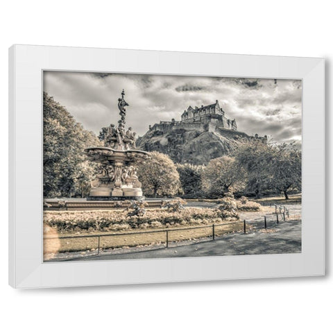 Edinburgh Castle, FTBR-1862 White Modern Wood Framed Art Print by Frank, Assaf