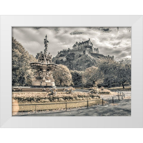 Edinburgh Castle, FTBR-1862 White Modern Wood Framed Art Print by Frank, Assaf
