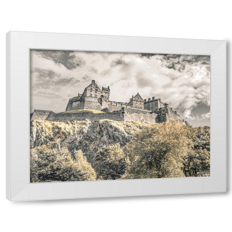 Edinburgh Castle, FTBR-1863 White Modern Wood Framed Art Print by Frank, Assaf