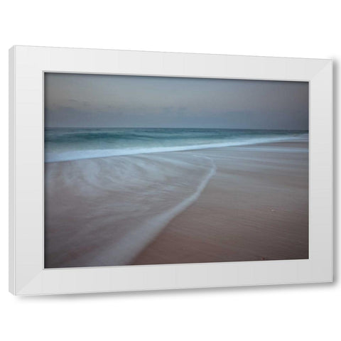 Surf approaching the beach White Modern Wood Framed Art Print by Frank, Assaf