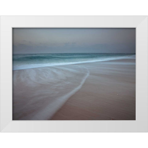 Surf approaching the beach White Modern Wood Framed Art Print by Frank, Assaf