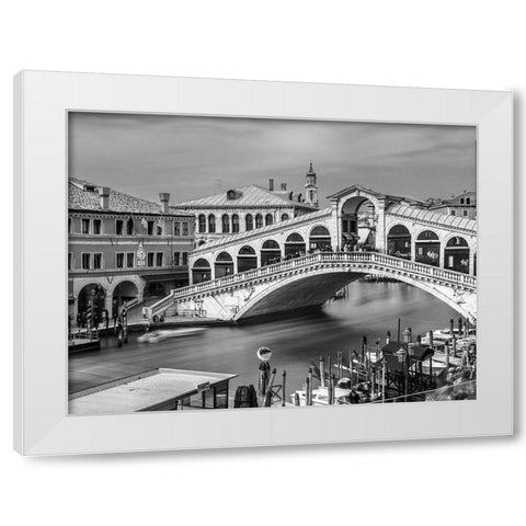 Famous Rialto bridge, Venice, Italy, FTBR-1895 White Modern Wood Framed Art Print by Frank, Assaf