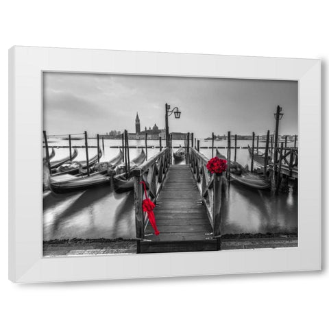 Umbrella in Doges Palace archway, Venice, Italy White Modern Wood Framed Art Print by Frank, Assaf