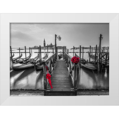 Umbrella in Doges Palace archway, Venice, Italy White Modern Wood Framed Art Print by Frank, Assaf